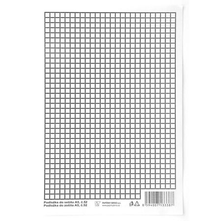 Podložka do sešitů A4 papírová - linka / čtvereček Podložka do sešitů A4 papírová - linka / čtvereček