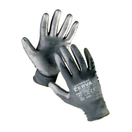 Ochranné rukavice bezešvé - BUNTING / černé / vel.8 Ochranné rukavice bezešvé - BUNTING / černé / vel.8