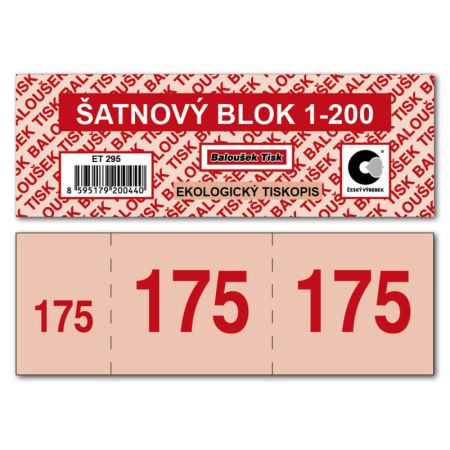 Šatnové bloky Baloušek 135 x 47 mm / 1-200 / 8 odstínů barev / ET295