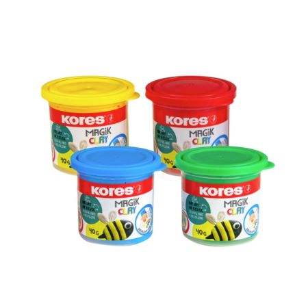 Modelovací hmota KORES MAGIK CLAY - klasické barvy 4 x 40 g Modelovací hmota KORES MAGIK CLAY - klasické barvy 4 x 40 g