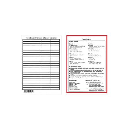 Podložka s nápovědou český jazyk A5 lamino
