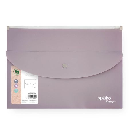 Spisové desky se zipemSpoko ReLeaf Soft touch - A4+ / levandulová Spisové desky se zipemSpoko ReLeaf Soft touch - A4+ / levandulová