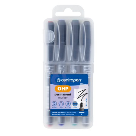 Popisovač Centropen Permanent OHP 2637 / sada 4 ks Popisovač Centropen Permanent OHP 2637 / sada 4 ks