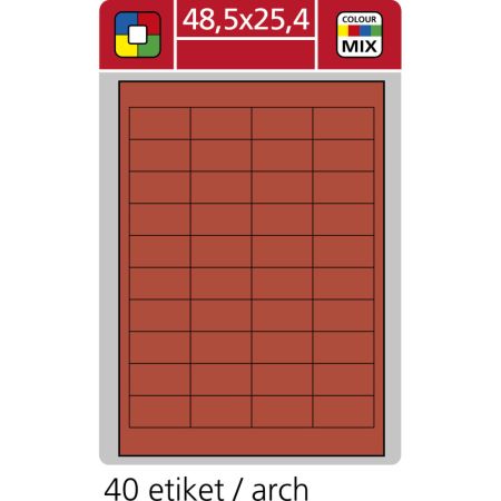 Print etikety A4 pro laserový a inkoustový tisk - 48,5 x 25,4 mm (40 etiket / arch) červená Print etikety A4 pro laserový a inkoustový tisk - 48,5 x 25,4 mm (40 etiket / arch) červená