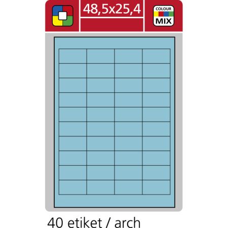 Print etikety A4 pro laserový a inkoustový tisk - 48,5 x 25,4 mm (40 etiket / arch) modrá Print etikety A4 pro laserový a inkoustový tisk - 48,5 x 25,4 mm (40 etiket / arch) modrá