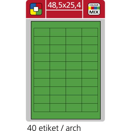 Print etikety A4 pro laserový a inkoustový tisk - 48,5 x 25,4 mm (40 etiket / arch) zelená Print etikety A4 pro laserový a inkoustový tisk - 48,5 x 25,4 mm (40 etiket / arch) zelená