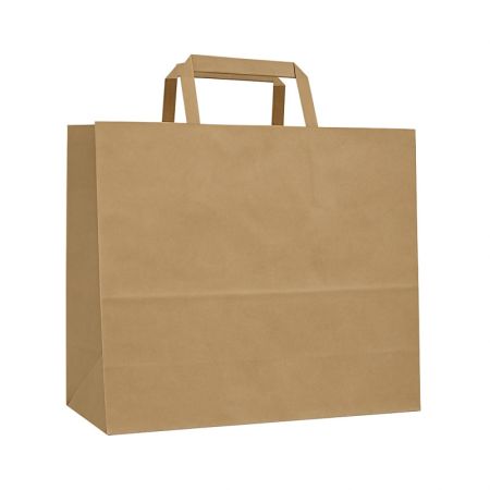 Tašky papírové plochá ucha - hnědá / 315 x 215 x 245 mm Tašky papírové plochá ucha - hnědá / 315 x 215 x 245 mm