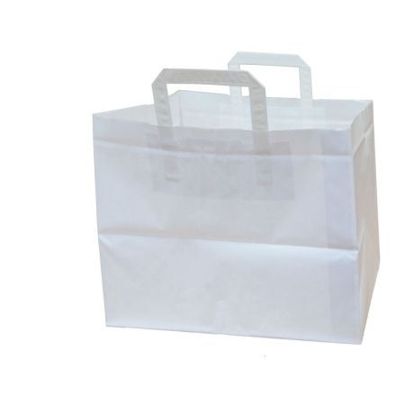 Tašky papírové plochá ucha - bílá / 315 x 215 x 245 mm Tašky papírové plochá ucha - bílá / 315 x 215 x 245 mm