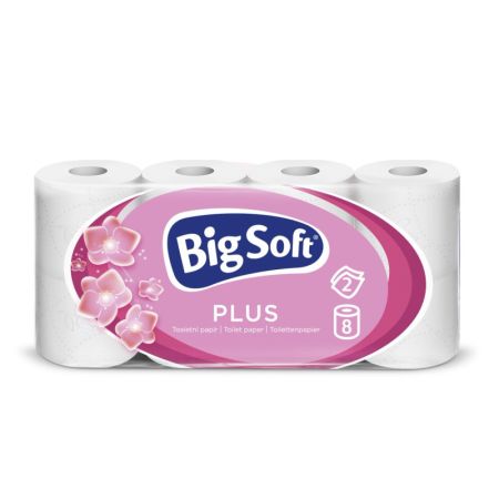Papír toaletní Big Soft Plus 2-vrstvý / 8 ks Papír toaletní Big Soft Plus 2-vrstvý / 8 ks