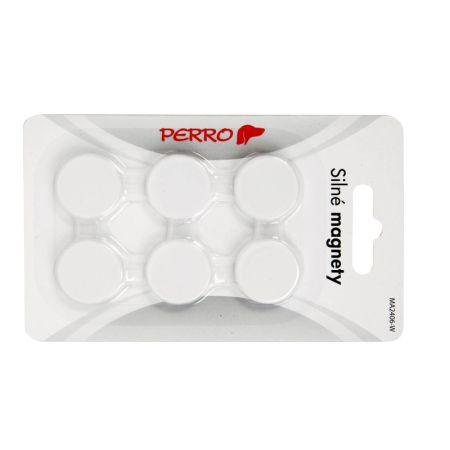 Magnety Perro silné - průměr 24 mm / bílé / 6 ks Magnety Perro silné - průměr 24 mm / bílé / 6 ks