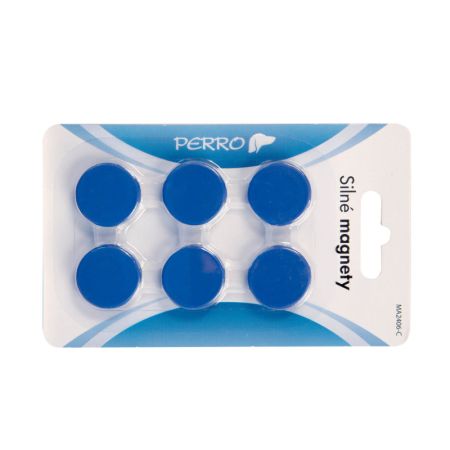 Magnety Perro silné - průměr 24 mm / modré / 6 ks Magnety Perro silné - průměr 24 mm / modré / 6 ks