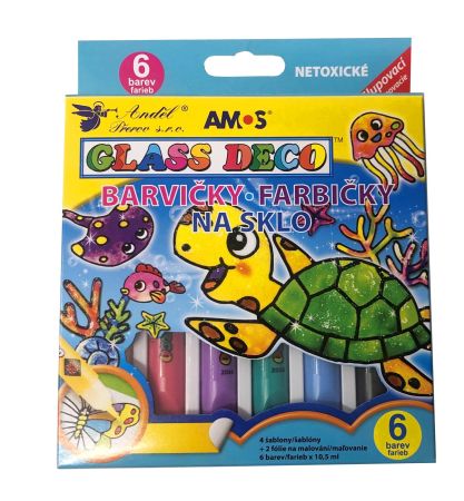 Barvy na sklo - 6 x 10,5 ml Barvy na sklo - 6 x 10,5 ml