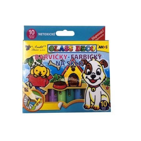 Barvy na sklo - 10 x 10,5 ml Barvy na sklo - 10 x 10,5 ml