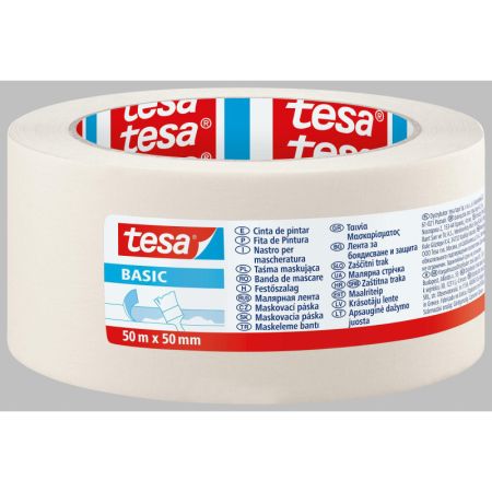Lepicí páska krepová Tesa bílá - 50 mm x 50 m Lepicí páska krepová Tesa bílá - 50 mm x 50 m