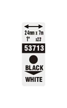 Pásky D1 standardní - 24 mm x 7 m / černý tisk / bílá páska