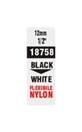 Pásky D1 nylonová flexibilní pro elektronické štítkovače DYMO - 12 mm x 3,5 m černý tisk / bílá páska