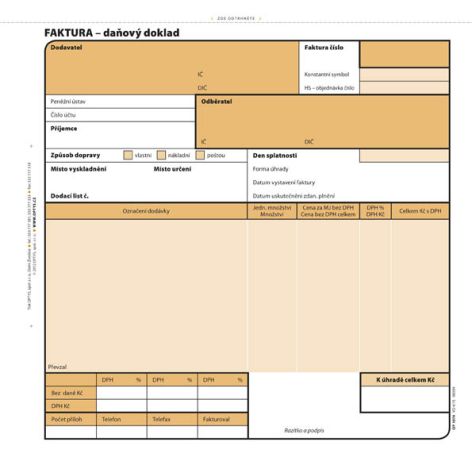 Optys 1074 faktura 20 cm x 21 cm 100 listů NCR