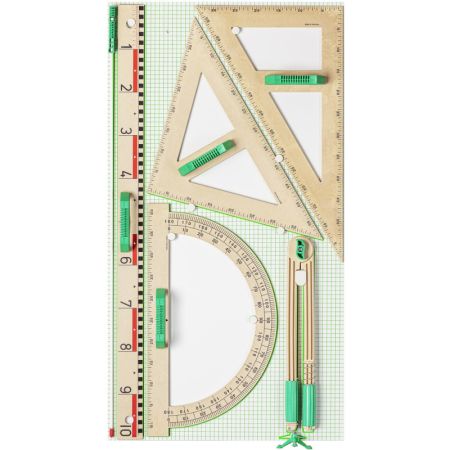 Magnetické rýsovací potřeby na školní tabuli WISSNER - sada 6 ks / dřevo Magnetické rýsovací potřeby na školní tabuli WISSNER - sada 6 ks / dřevo