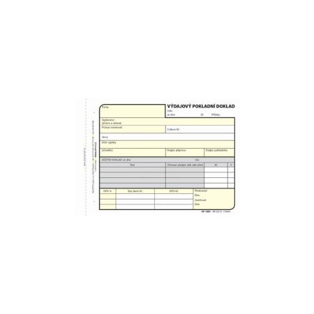 Optys 1083 výdajový pokladní doklad 100 listů NCR A6 Optys 1083 výdajový pokladní doklad 100 listů NCR A6