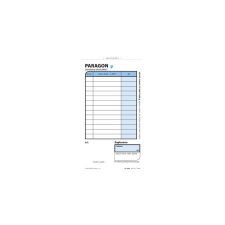 Optys 1092 paragon blok 75 mm x 150 mm číslovaný 2 x 50 listů