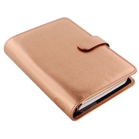 Filofax Saffiano Metalic - osobní / růžově-zlatá Filofax Saffiano Metalic - osobní / růžově-zlatá