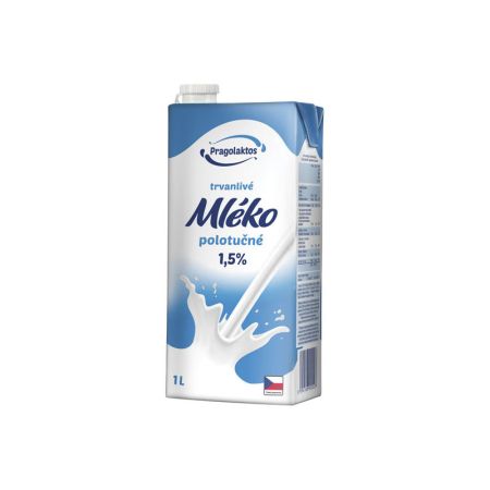 Mléko s uzávěrem - polotučné / 1 l