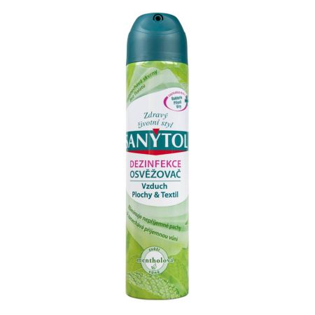 Sanytol mentolový dezinfekční osvěžovač spray 300 ml Sanytol mentolový dezinfekční osvěžovač spray 300 ml