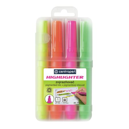 Zvýrazňovač Centropen HIGHLIGHTER 8552 / sada 4 ks