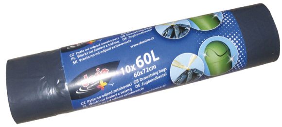 Pytle do koše Dario stahovací - 60x72cm / 60l / 17my / 10ks / černá Pytle do koše Dario stahovací - 60x72cm / 60l / 17my / 10ks / černá