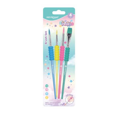 Štetce KeyRoad Pastel pěnový úchop - sada 4 ks