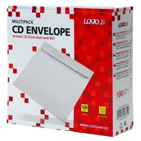 Obálky na CD / DVD - 100 ks / bílá / bez okénka