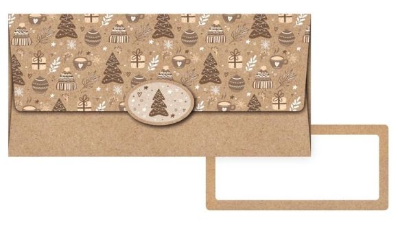 Vánoční obálka na peníze - hnědé stromečky Vánoční obálka na peníze - hnědé stromečky