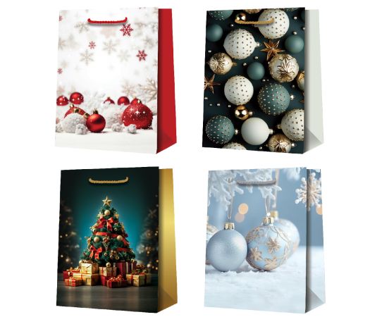 Vánoční dárková taška M - vánoční mix / 18 x 23 cm Vánoční dárková taška M - vánoční mix / 18 x 23 cm