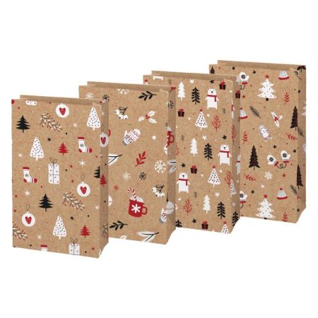 Vánoční sáček KRAFT 1- mix motivů / 10 x 18 cm Vánoční sáček KRAFT 1- mix motivů / 10 x 18 cm