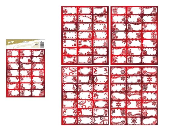 Samolepky na dárky - červené / 21 ks Samolepky na dárky - červené / 21 ks
