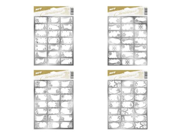 Samolepky na dárky - stříbrné / 21 ks Samolepky na dárky - stříbrné / 21 ks