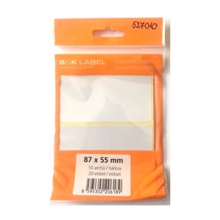 Samolepicí etikety v sáčku - 87 x 55 mm / 20 etiket Samolepicí etikety v sáčku - 87 x 55 mm / 20 etiket