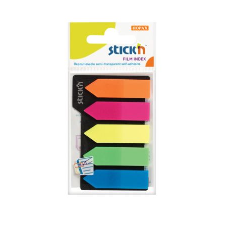 Samolepicí záložky Stick´n by Hopax plastové - 12 x 42 mm / 5 x 25 lístků / neonové šipky Samolepicí záložky Stick´n by Hopax plastové - 12 x 42 mm / 5 x 25 lístků / neonové šipky
