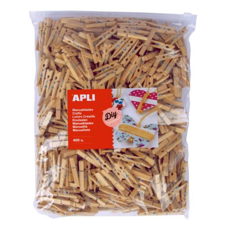 Dřevěné kolíčky APLI Jumbo přirodní / 400 ks Dřevěné kolíčky APLI Jumbo přirodní / 400 ks