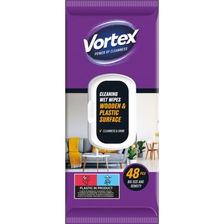 Vlhčené ubrousky VORTEX - na dřevěné povrchy / 48 ks Vlhčené ubrousky VORTEX - na dřevěné povrchy / 48 ks