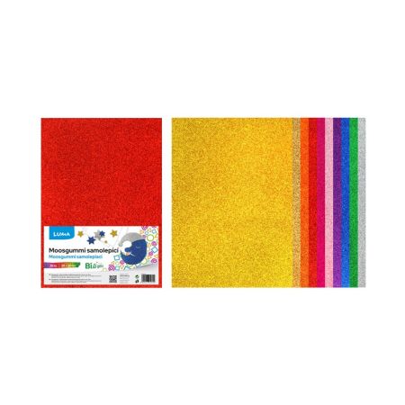 Samolepicí pěnovka MOOSGUMMI A4 - mix BIO GLITR / 10ks