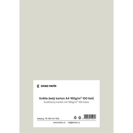 Barevný karton - A4 / 160 g / světle šedá Barevný karton - A4 / 160 g / světle šedá