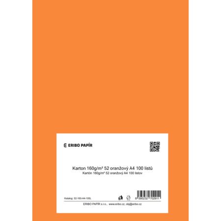Barevný karton - A4 / 160 g / oranžová Barevný karton - A4 / 160 g / oranžová