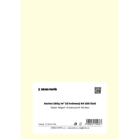 Barevný karton - A4 / 160 g / vanilková Barevný karton - A4 / 160 g / vanilková