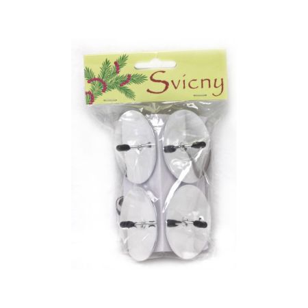 Bodce na adventní svíčku - stříbrná / 4 ks Bodce na adventní svíčku - stříbrná / 4 ks