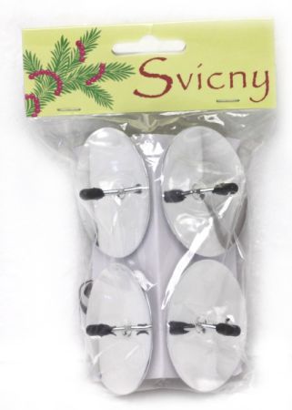 Bodce na adventní svíčku - stříbrná / 4 ks Bodce na adventní svíčku - stříbrná / 4 ks