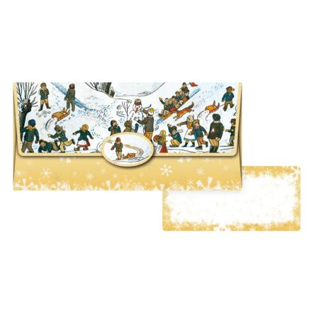 Vánoční obálka na peníze Josef Lada - zlatá