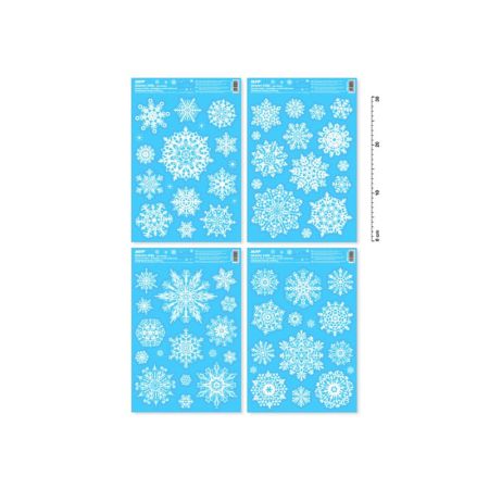 Okenní fólie Glitr - mix bílé vločky / 20 x 30 cm