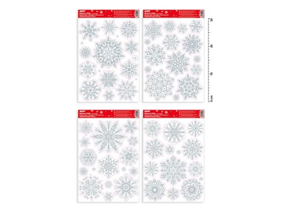 Okenní fólie Glitr - mix stříbrné vločky / 20 x 30 cm Okenní fólie Glitr - mix stříbrné vločky / 20 x 30 cm