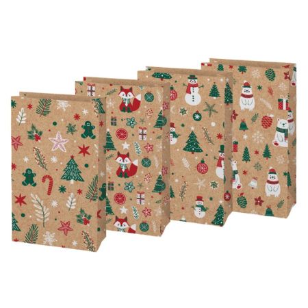 Vánoční sáček KRAFT 4 - mix motivů / 10 x 18 x 6 cm Vánoční sáček KRAFT 4 - mix motivů / 10 x 18 x 6 cm